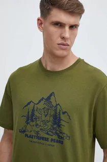 Koszulki męskie - The North Face t-shirt bawełniany męski kolor zielony z nadrukiem NF0A87DXPIB1 - grafika 1