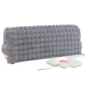 Pokrowce na meble - Pokrowiec Narzuta Na Zagłówek Wezgłowie Łóżka 180X65 Cm Szary - miniaturka - grafika 1