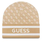 Czapki damskie - Czapka Guess W4BZ21 Z3JD2 Beżowy - miniaturka - grafika 1