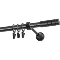 Karnisze - Karnisz DECASTYL Techno z kółkami Pojedynczy 480 cm Czarny - miniaturka - grafika 1