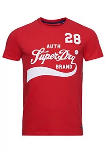 Superdry Koszulka męska z nadrukiem, Drop Kick Red, XS - Koszulki męskie - miniaturka - grafika 1