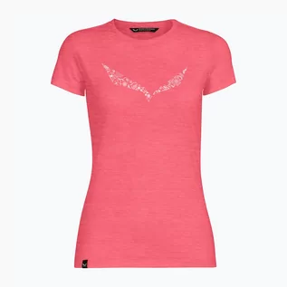 Koszulki sportowe damskie - Salewa Koszulka trekkingowa damska Solid Dry 6205 różowa 27019 - grafika 1