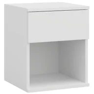 Szafki nocne - Szafka Nocna Stolik Nocny Biały Szuflada Półka Loft Sypialnia - miniaturka - grafika 1
