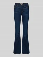 Spodnie damskie - Jeansy rozkloszowane z 5 kieszeniami - miniaturka - grafika 1