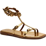 Sandały damskie - Kurt Geiger Skórzane sandały REGENT FLAT GLADIATOR - miniaturka - grafika 1