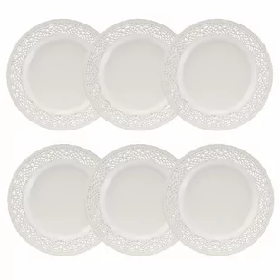 Komplet talerzyków deserowych 6 szt. CLARA Gold Ivory VILLA ITALIA - Talerze - miniaturka - grafika 1