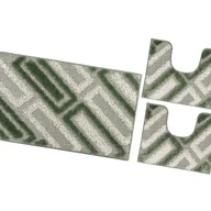Dywaniki łazienkowe - Zestaw 3 Dywaników Mata łazienkowa Nowoczesny Miękki Absorbent Antypoślizgowy Zmywalny Zielony - miniaturka - grafika 1
