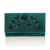 Portfele - Portfel damski skóra natural zielony Paolo Peruzzi Autoryzowany dystrybutor - miniaturka - grafika 1