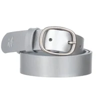 Paski - Klasyczny Pasek Damski VerMari Skórzany Srebrny Mat 3 cm - miniaturka - grafika 1