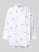 Koszule damskie - Bluzka koszulowa o luźnym kroju z czystej bawełny model ‘NEW LINA GRACE’ - miniaturka - grafika 1