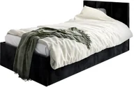 Łóżka dla dzieci i młodzieży - Łóżko młodzieżowe VIVO 90x200 czarne z tapicerowanym panelem i pojemnikiem na pościel MKPOL - miniaturka - grafika 1
