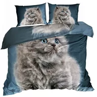 Pościel - Pościel 3D bawełna satyna 160x200 cm KOT KOTEK PERS - miniaturka - grafika 1