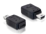 Adaptery i przejściówki - Delock Adapter USB MINI(M)->USB MIKRO(F)+NIKIEL 65155 - miniaturka - grafika 1