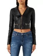 Kurtki damskie - Pinko damska kurtka skórzana, Z99_Czarny Limuzyna, 44 - miniaturka - grafika 1