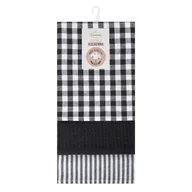 Fartuchy i rękawice kuchenne - Ręcznik kuchenny Lucy 50 x 70 cm 3 sztuki czarno-biały - miniaturka - grafika 1