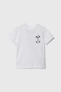Koszulki dla chłopców - adidas Performance t-shirt bawełniany dziecięcy kolor biały z nadrukiem - grafika 1