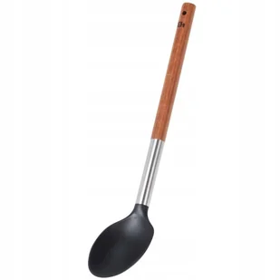 Excellent Houseware Łyżka KUCHENNA czarna z drewnianą rączką do nakładania mieszania 34 cm - Łyżki - miniaturka - grafika 2