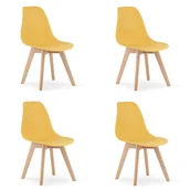 Krzesła - Krzesło KITO musztarda / nogi naturalne x 4 - miniaturka - grafika 1