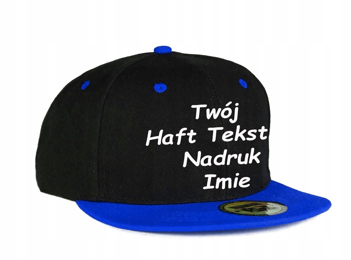 CZAPKA PROSTY DASZEK HAFT LOGO Z NAPISEM NADRUKIEM