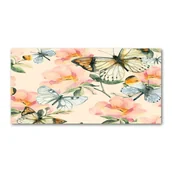 Obrazy i zdjęcia - Fotoobraz na ścianę szklany Motyle i kwiaty - miniaturka - grafika 1