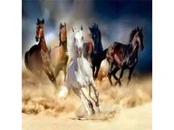 Zabawki kreatywne - Haft Diamentowy, Obraz, Mozaika Diamentowa Diamond Painting, Stado Koni W Galopie 30X30Cm - miniaturka - grafika 1