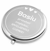 Lusterka do makijażu - Lusterko okrągłe srebrne z grawerem dla niej na imieniny - miniaturka - grafika 1