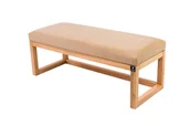Ławki do przedpokoju - Ławka na buty LPG-2 90 cm EMRAWOOD drewno lite, kolor naturalny siedzisko gładkie, kolor cappucino - miniaturka - grafika 1