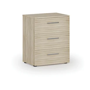 Komoda biurowa do biurka PRIMO WOOD, 740 x 600 x 420 mm, dąb naturalny - Szafki biurowe - miniaturka - grafika 1