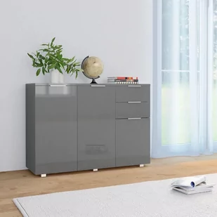 Komoda na wysoki połysk, szara, 107 x 35 x 76 cm - Komody - miniaturka - grafika 1
