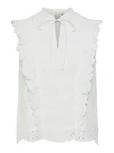 Bluzki damskie - YAS Bluzka Luma 26036259 Biały Regular Fit - miniaturka - grafika 1