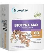 Suplementy naturalne - Novativ biotyna max + cynk + krzem 60 tabletek + 15 tabletek - miniaturka - grafika 1