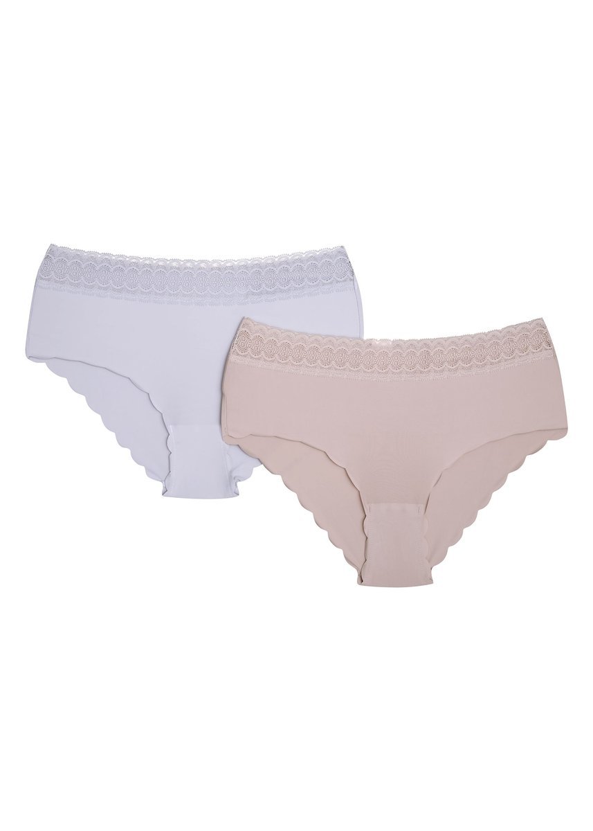 Majtki z wyższym stanem Polly 2-pak Henderson brudny róż, lawendowy XL