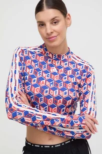 adidas Performance longsleeve Farm damski kolor niebieski z półgolfem - Bluzki damskie - miniaturka - grafika 1