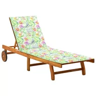 Leżaki ogrodowe - vidaXL Lumarko Ogrodowy leżak z poduszką, lite drewno akacjowe 3061356 - miniaturka - grafika 1