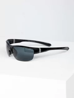 Okulary przeciwsłoneczne - Czarne okulary przeciwsłoneczne Denley PLS6 - grafika 1