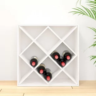 Lumarko Szafka na wino, biały, 62x25x62 cm, lite drewno sosnowe - Stojaki na wino - miniaturka - grafika 4