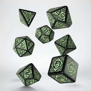 Kości Rpg Celtyckie 3D Czarno-zielone (7) - Akcesoria do gier planszowych - miniaturka - grafika 1