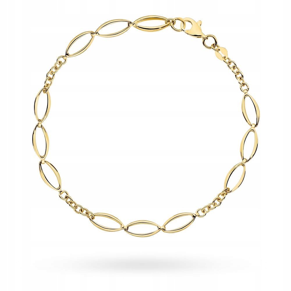 Bransoletka złota 585 2.82g potrójne owale elegancka 18.5cm