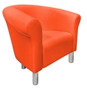 Fotele - ATOS Fotel Milo D20 pomarańczowy nogi chrom - miniaturka - grafika 1