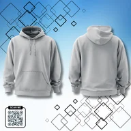 Bluzy męskie - Bluza uniwersalna typu kangurka z kapturem bez nadruku rozmiar S popielata 320g bawełny - miniaturka - grafika 1