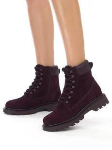 Tamaris Botki damskie skórzane Merlot-40 - Botki damskie - miniaturka - grafika 1