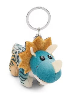 Breloczek Dino Cerastupsy 10 cm niebiesk - Pluszowy towarzysz ze zrównoważonej produkcji przytulanka zwierzęca z kółkiem na klucze do smyczy, torby albo plecaka - Plecaki - miniaturka - grafika 1
