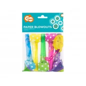 Urodziny dziecka - Godan Gwizdki trąbki rozwijane kolorowe w groszki - 5 szt PF-TRG5 - miniaturka - grafika 1