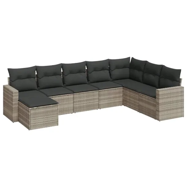 Zestaw wypoczynkowy ogrodowy jasnoszary, rattan PE, wymiary: 65,5x62x69 cm
