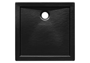 Brodzik kwadratowy Besco Aquarius SlimLine 80x80x5,5 akryl czarny kamień BAA-80-K-CN - Brodziki prysznicowe - miniaturka - grafika 1