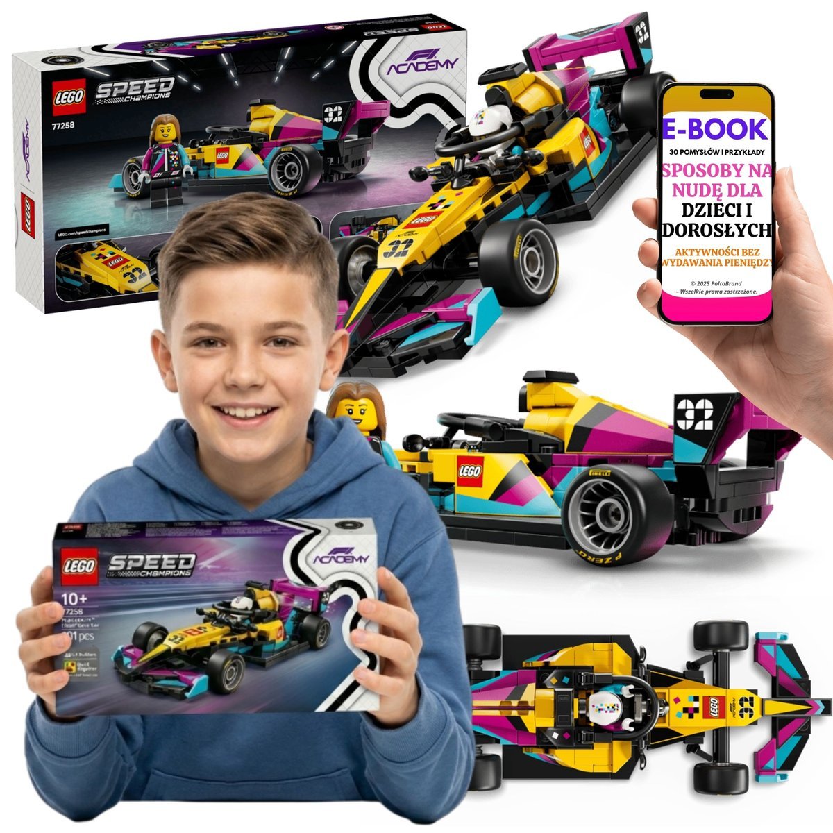 LEGO WYŚCIGÓWKA F1 77258 LEGO Speed Champions Samochód Wyścigowy + E-BOOK-3