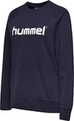 Bluzy damskie - Hummel Damska bluza z logo Hmlgo Cotton niebieski morski M 203519-7026 - miniaturka - grafika 1