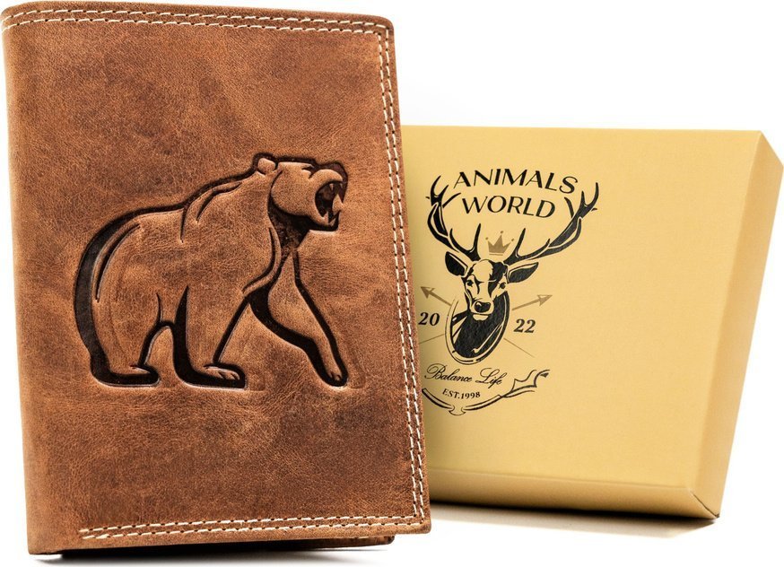 Always Wild Duży, Pionowy Portfel Męski Ze Skóry Naturalnej