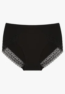 Czarne Majtki Figi z Bawełny z Koronkową Lamówką Idilea - Majtki damskie - miniaturka - grafika 1