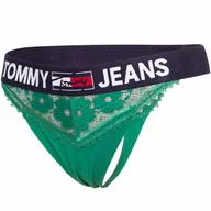 Majtki damskie - Tommy Hilfiger Majtki Damskie Stringi Thong Zielone Uw0Uw03950 L30 Xs - miniaturka - grafika 1
